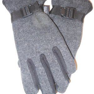 NUCOLLECTIONS THERMAL INSULATION BLACK AND GRAY GLOVES SIZE LARGE